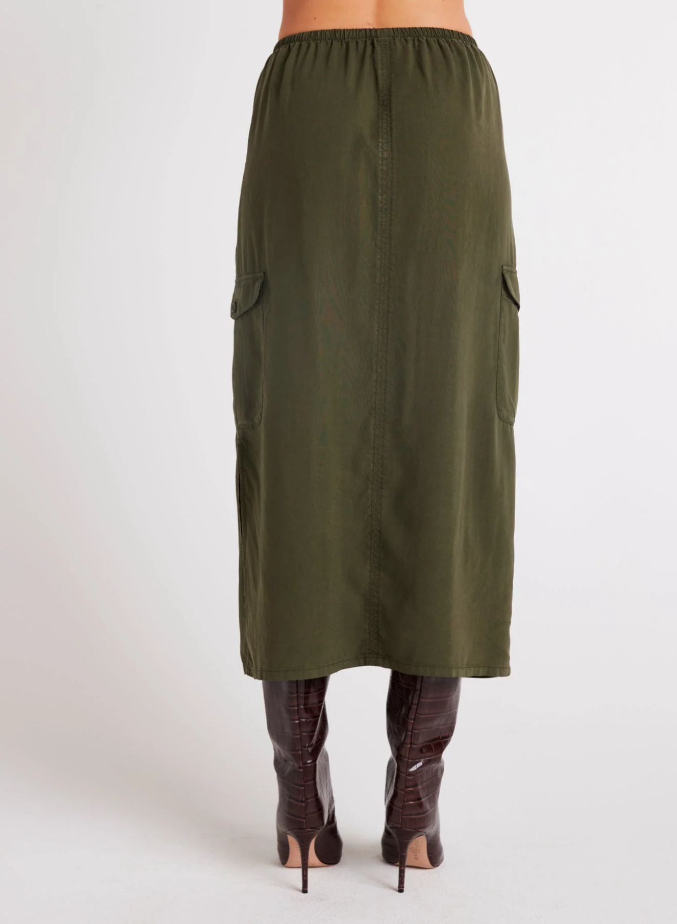 Bella Dahl Cargo Midi Skirt - Italian Herb Clothing - Bottoms - Other Bottoms - Skirts by Bella Dahl | Grace the Boutique