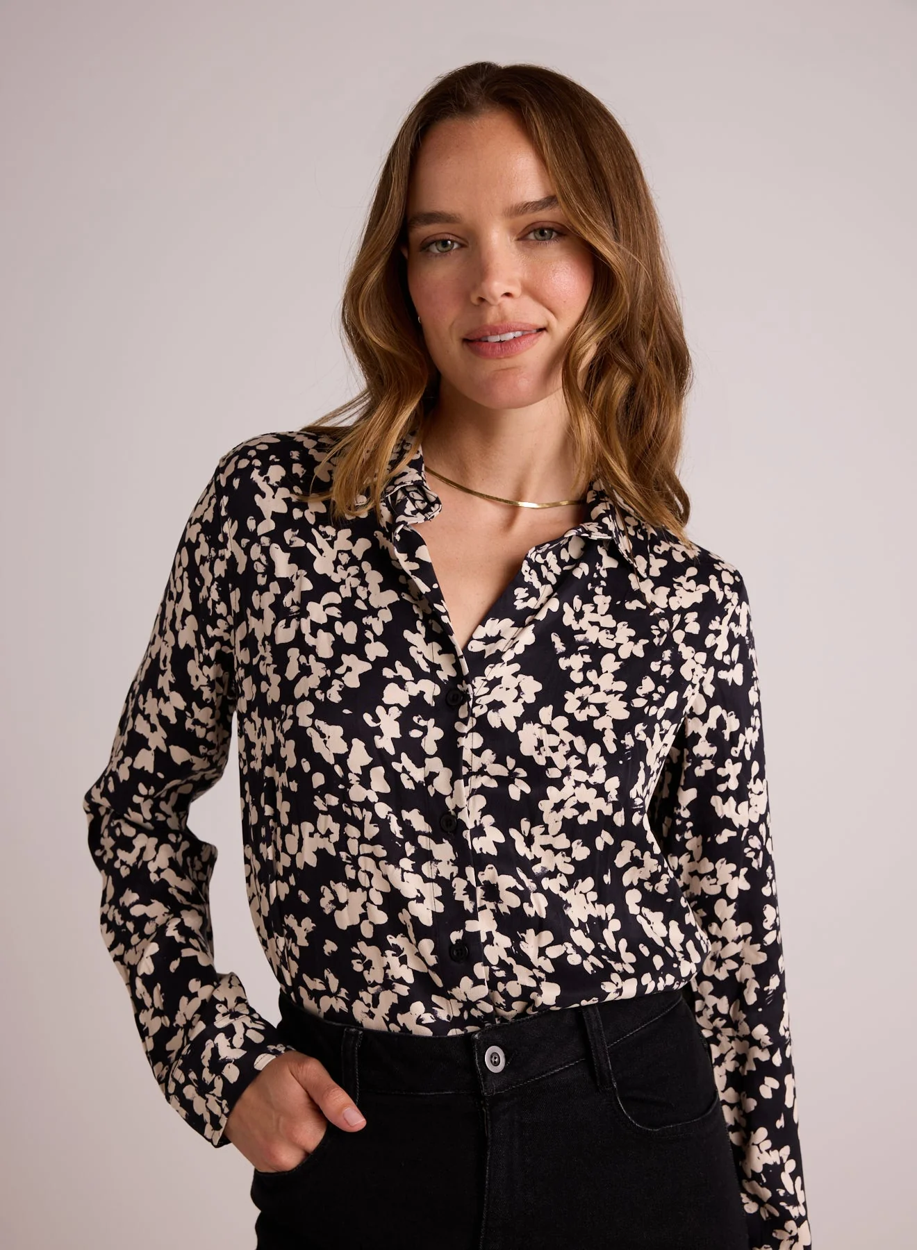 Bella Dahl Clean Shirt - Ditsy Floral Print Clothing - Tops - Shirts - Blouses - Blouses Top Price by Bella Dahl | Grace the Boutique