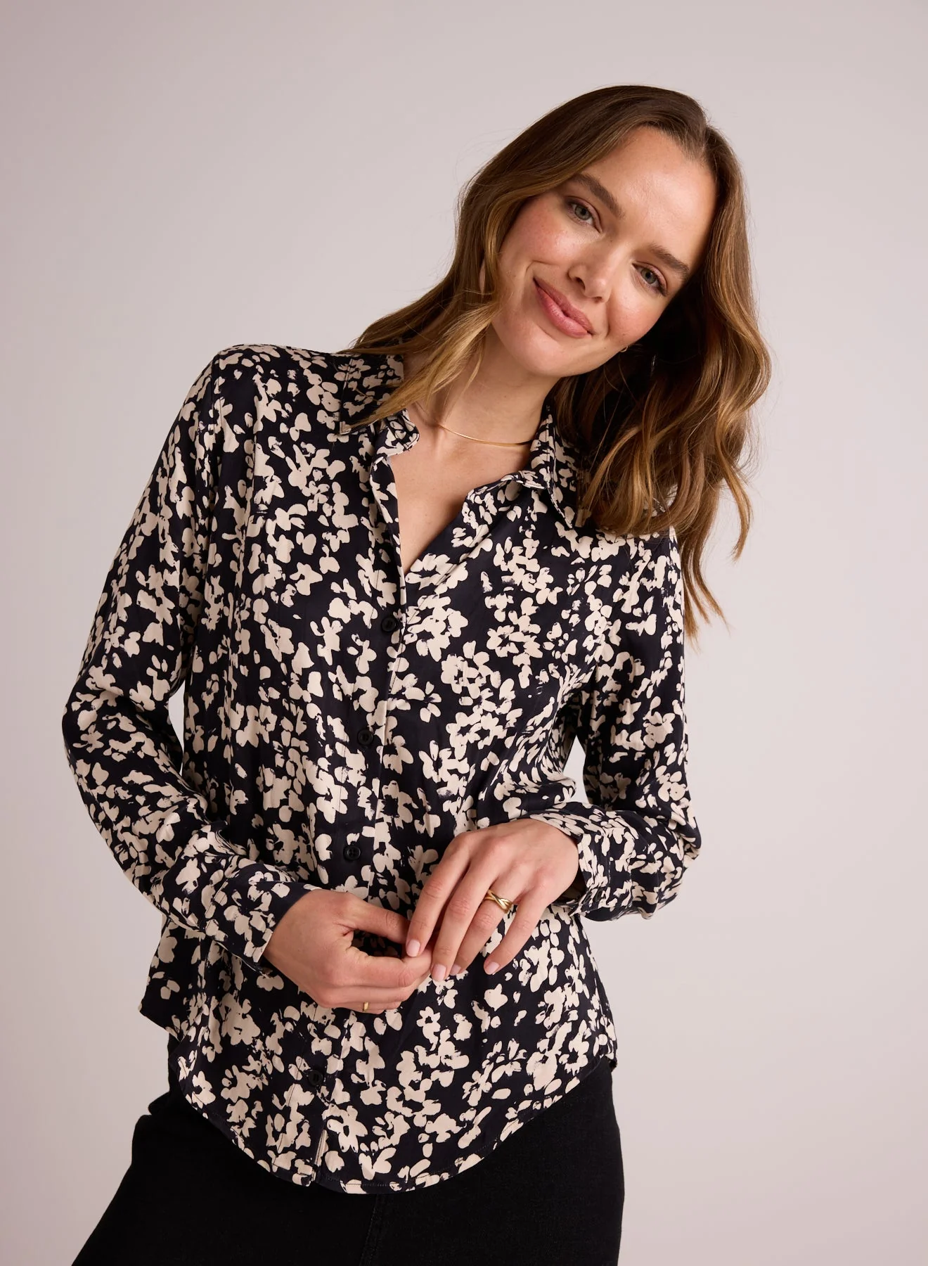 Bella Dahl Clean Shirt - Ditsy Floral Print Clothing - Tops - Shirts - Blouses - Blouses Top Price by Bella Dahl | Grace the Boutique