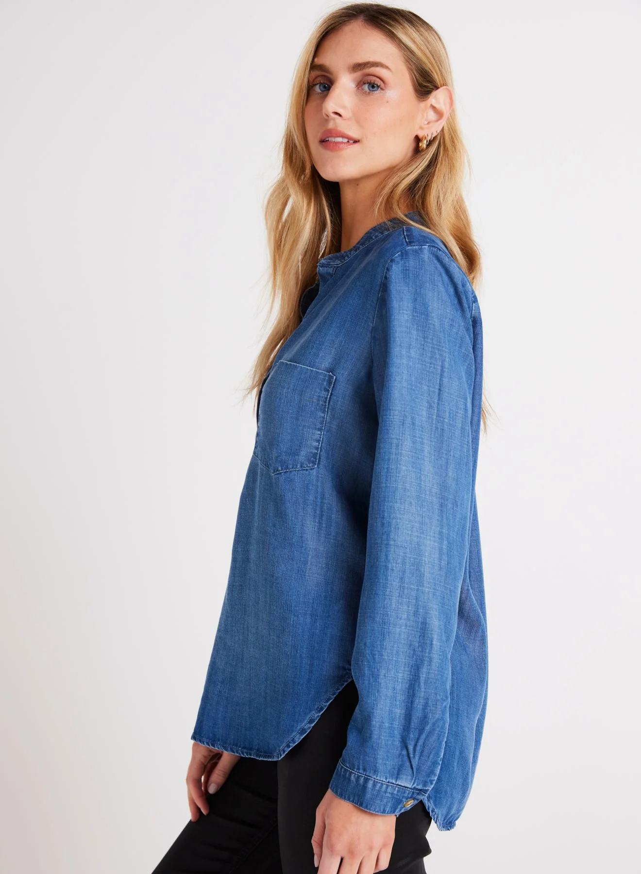 Bella Dahl Pocket Henley - Moonlit Haze Clothing - Tops - Tunics by Bella Dahl | Grace the Boutique