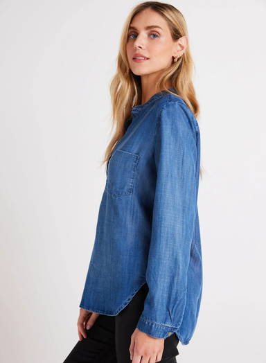 Bella Dahl Pocket Henley - Moonlit Haze Clothing - Tops - Tunics by Bella Dahl | Grace the Boutique