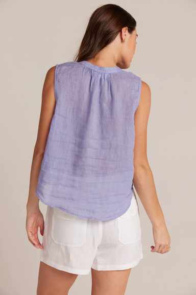 Bella Dahl Sleeveless Shirred Shoulder Blouse - Purple Iris Clothing - Tops - Shirts - Blouses - Blouses Mid Price by Bella Dahl | Grace the Boutique