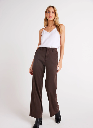 Bella Dahl Sydney Wide Leg Pant - Chestnut Brown Clothing - Bottoms - Pants - Casual by Bella Dahl | Grace the Boutique