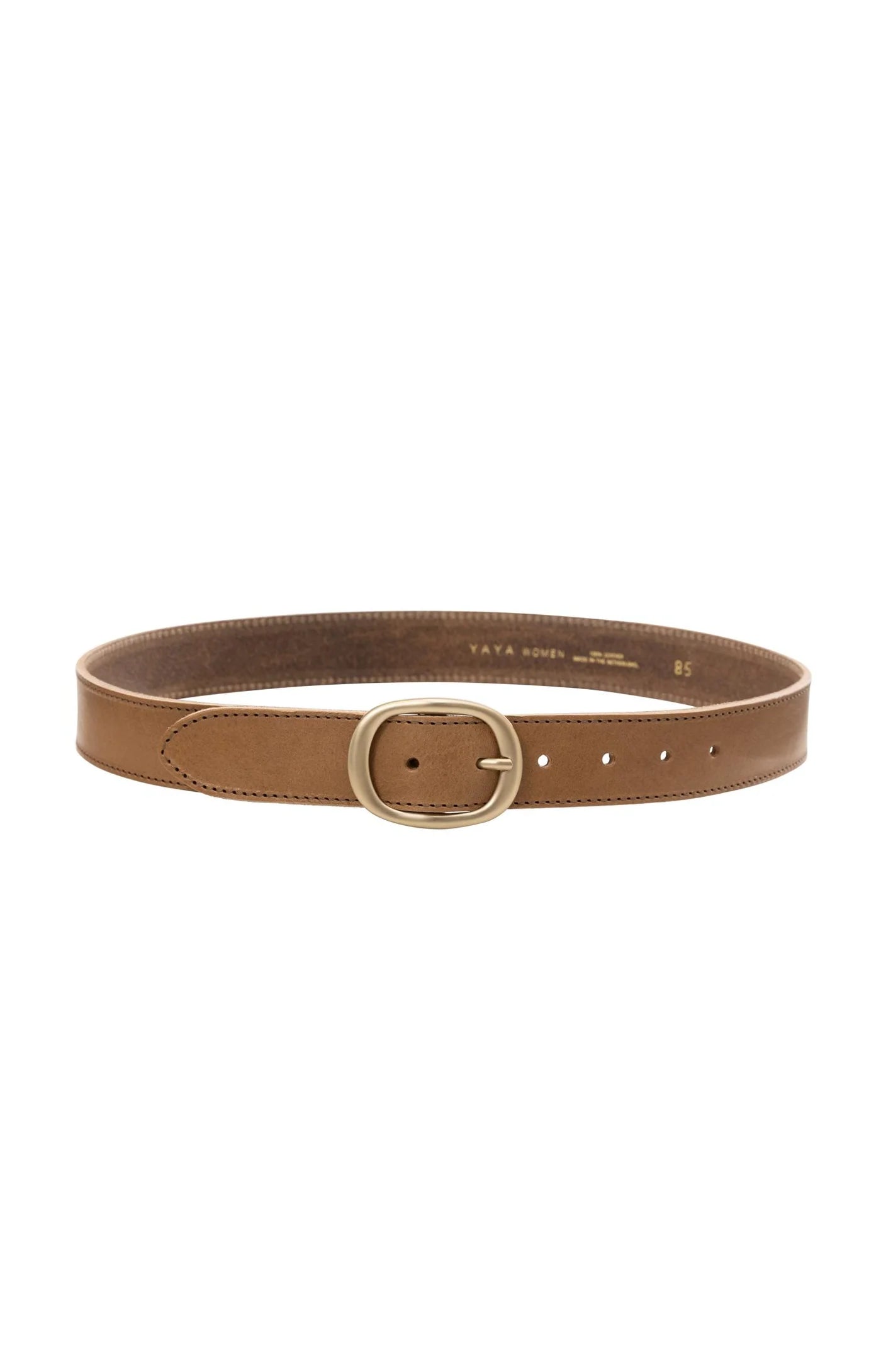 Yaya Rounded Rectangle Belt - Otter Brown
