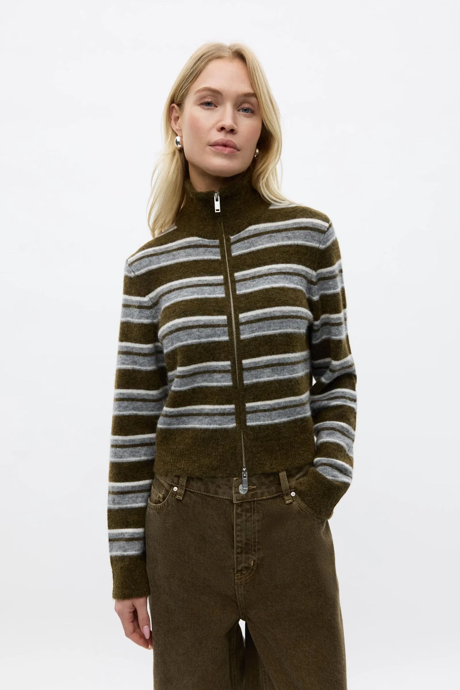 Envii Bessie Cardigan - Olive Stripe
