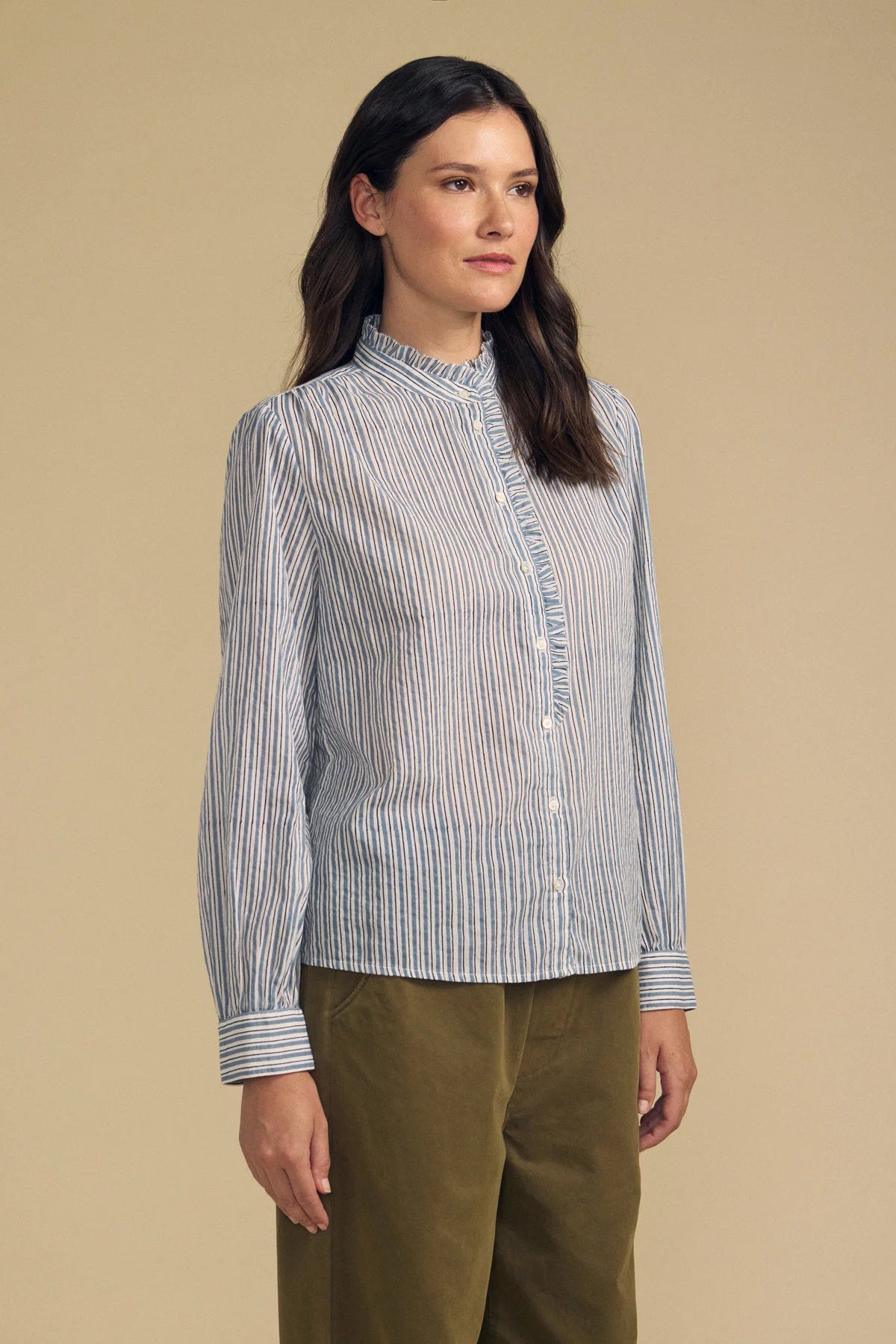 Velvet Betty Cotton Stripe Top - Blue