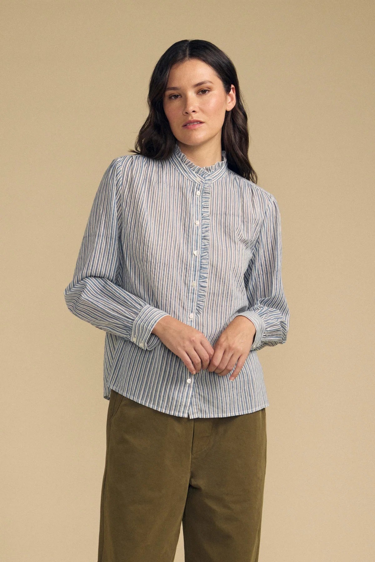Velvet Betty Cotton Stripe Top - Blue