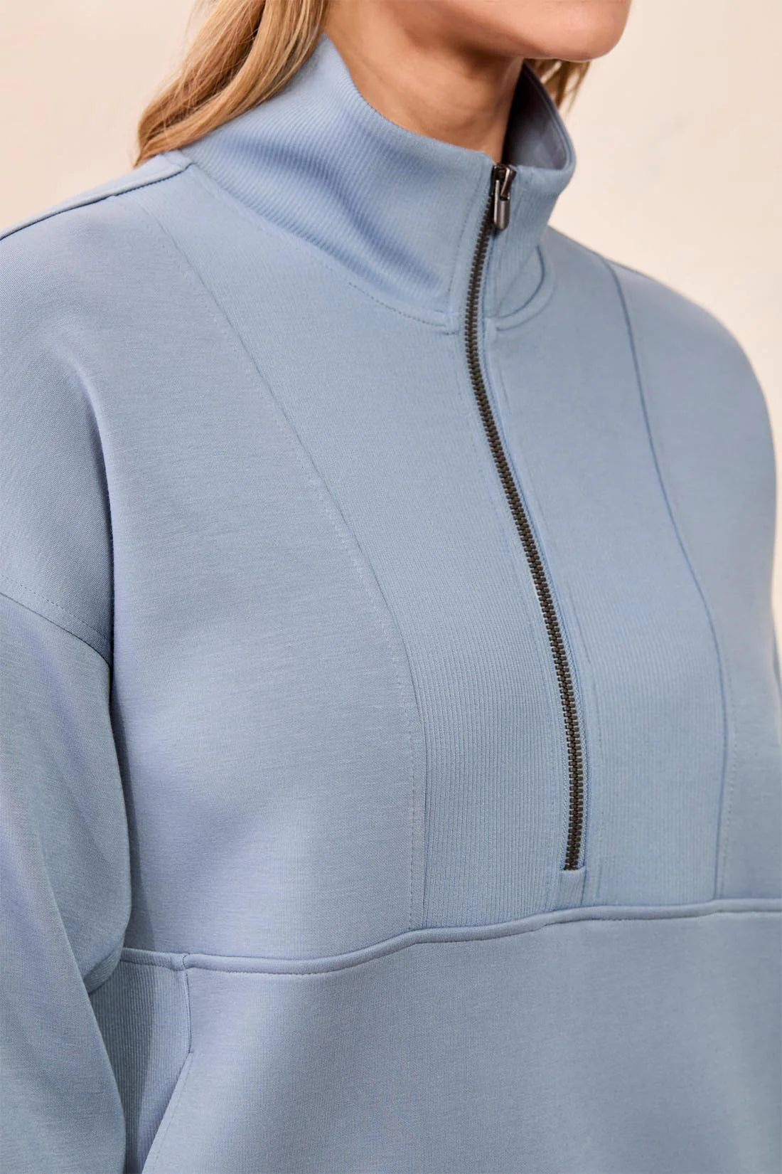 Tribal Techno Lux Half Zip - Blue Fog