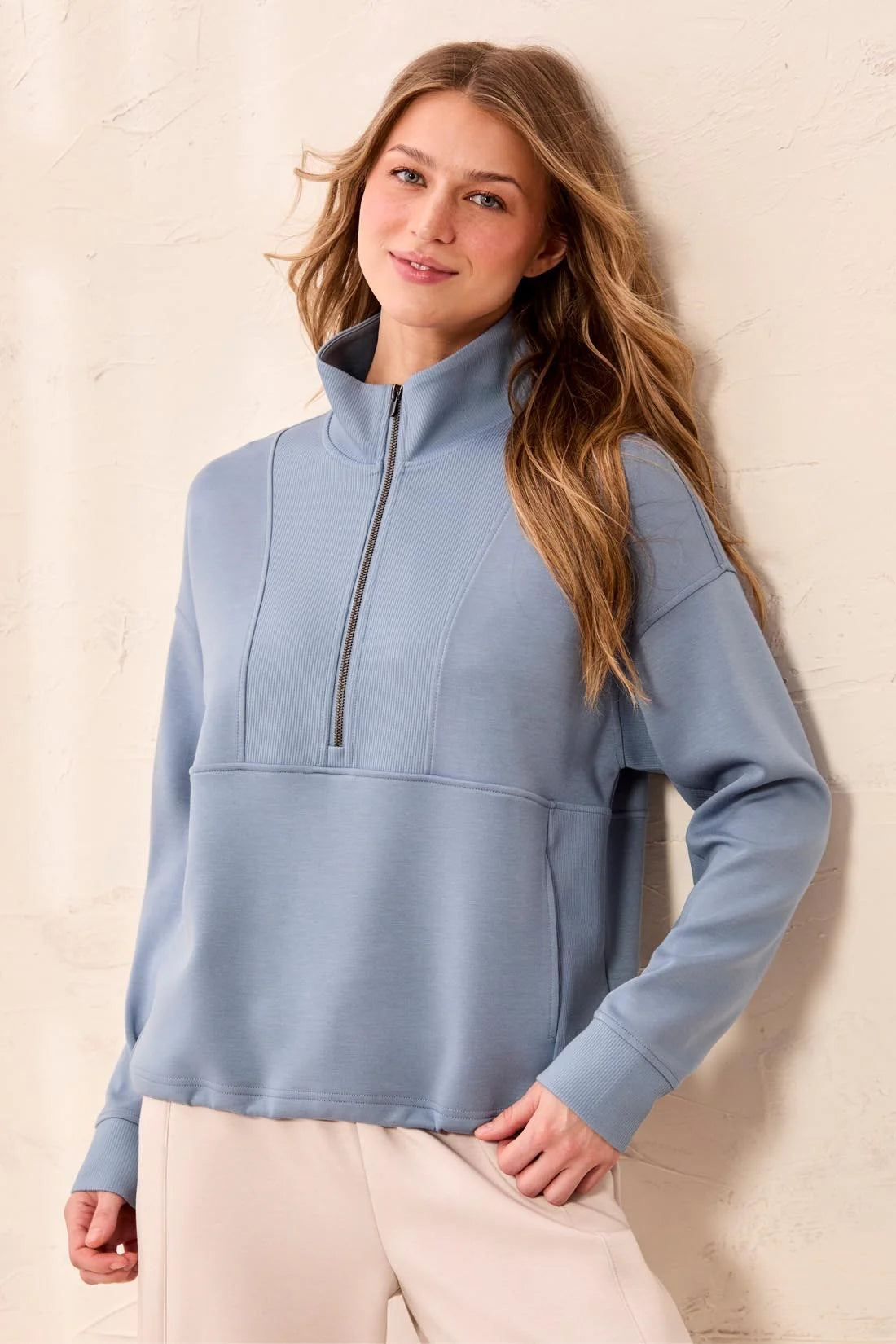 Tribal Techno Lux Half Zip - Blue Fog