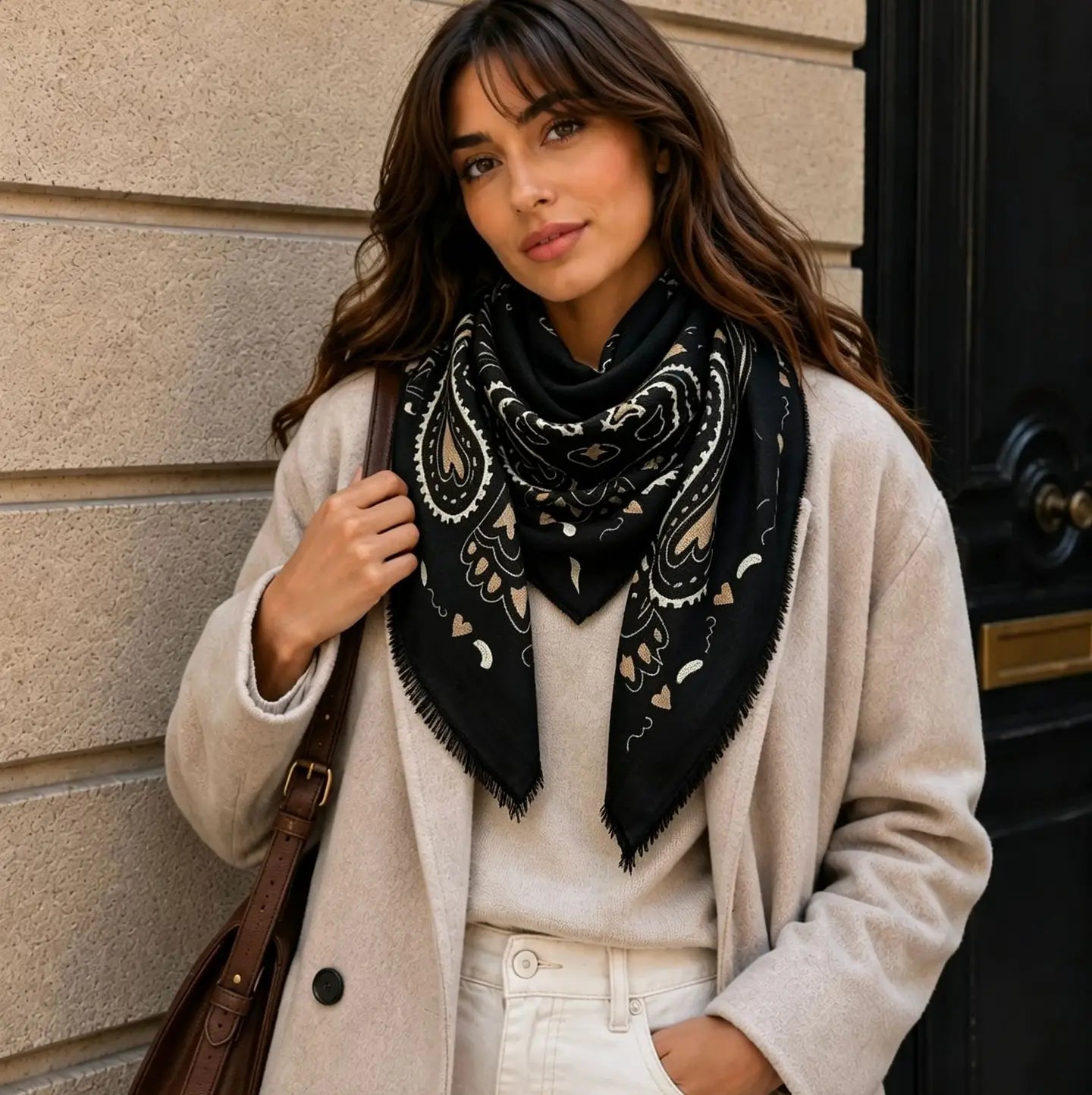 Lineta Bandana Scarf - Black