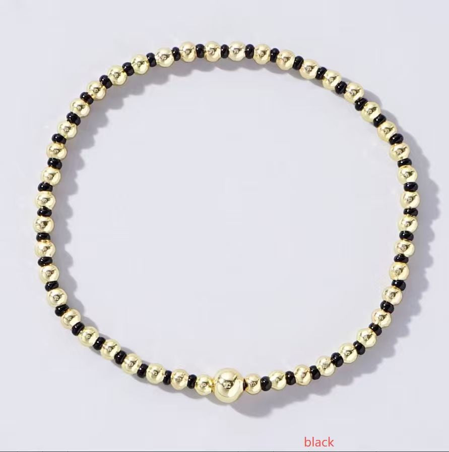 Boho Beaded Bracelet - Black