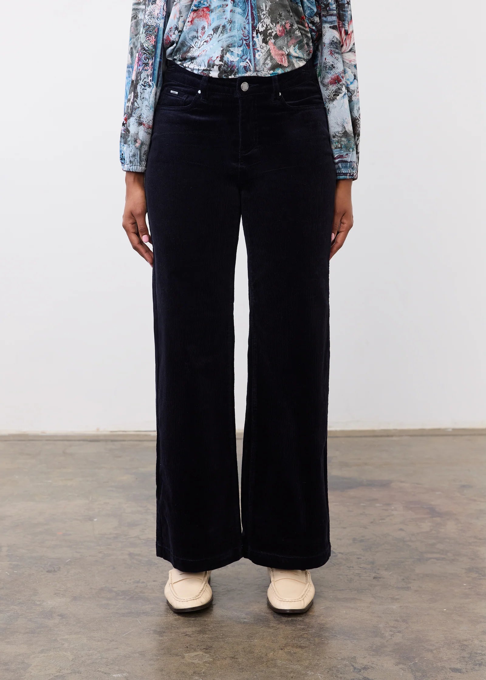 FDJ Olivia Wide Leg Cord - Blueberry