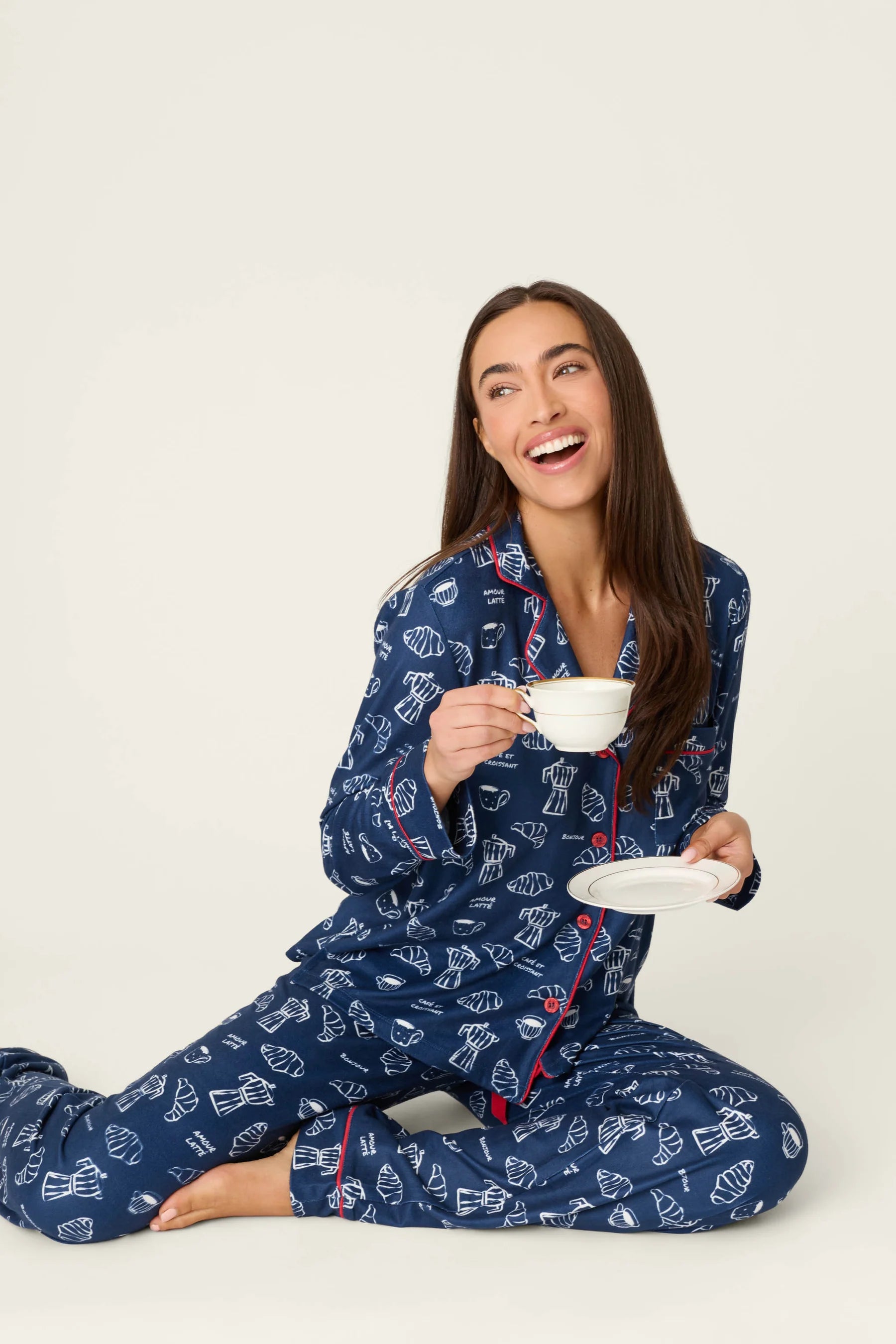 PJ Salvage Bonjour Babe PJ Set - Deep Navy