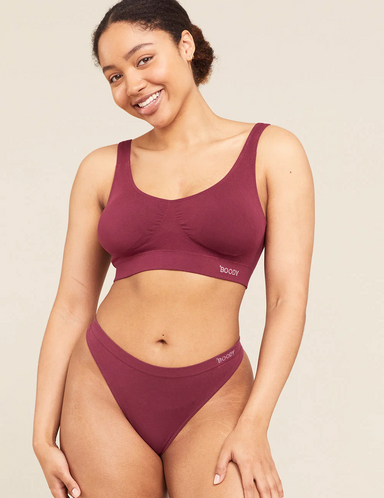 Boody Padded Shaper Crop Bra - Plum Lingerie - Bras - Basic - Non Underwired by Boody | Grace the Boutique