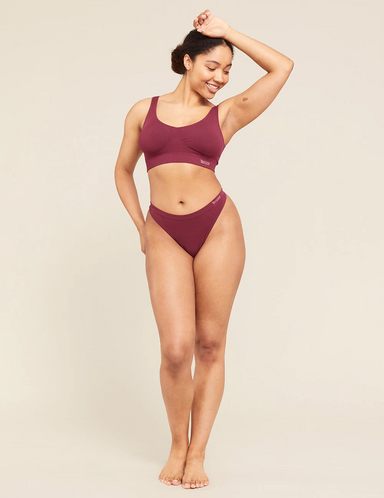 Boody Padded Shaper Crop Bra - Plum Lingerie - Bras - Basic - Non Underwired by Boody | Grace the Boutique