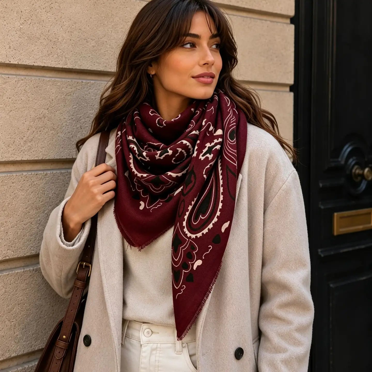 Lineta Bandana Scarf - Bordeau
