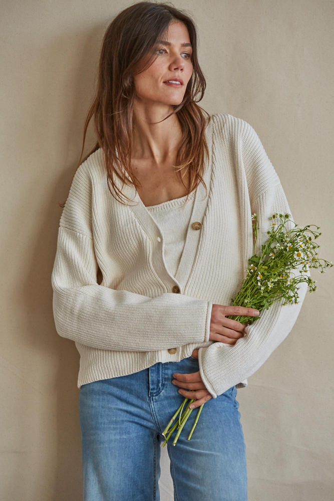 By Together Kacey Cardigan - Ivory Clothing - Tops - Sweaters - Cardigans by By Together | Grace the Boutique