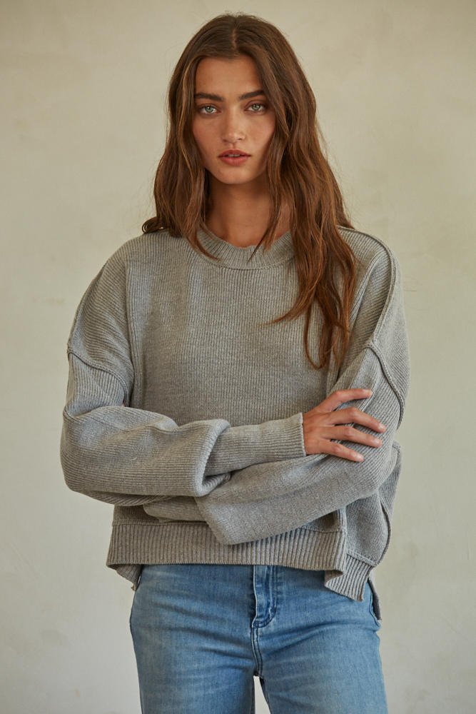 By Together Leda Pullover - Heather Grey Clothing - Tops - Sweaters - Pullovers by By Together | Grace the Boutique