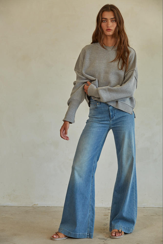 By Together Leda Pullover - Heather Grey Clothing - Tops - Sweaters - Pullovers by By Together | Grace the Boutique