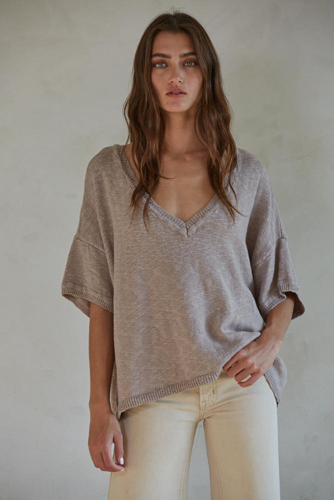 By Together Lucy Mae Top - Burnt Taupe Clothing - Tops - Shirts - SS Knits by By Together | Grace the Boutique