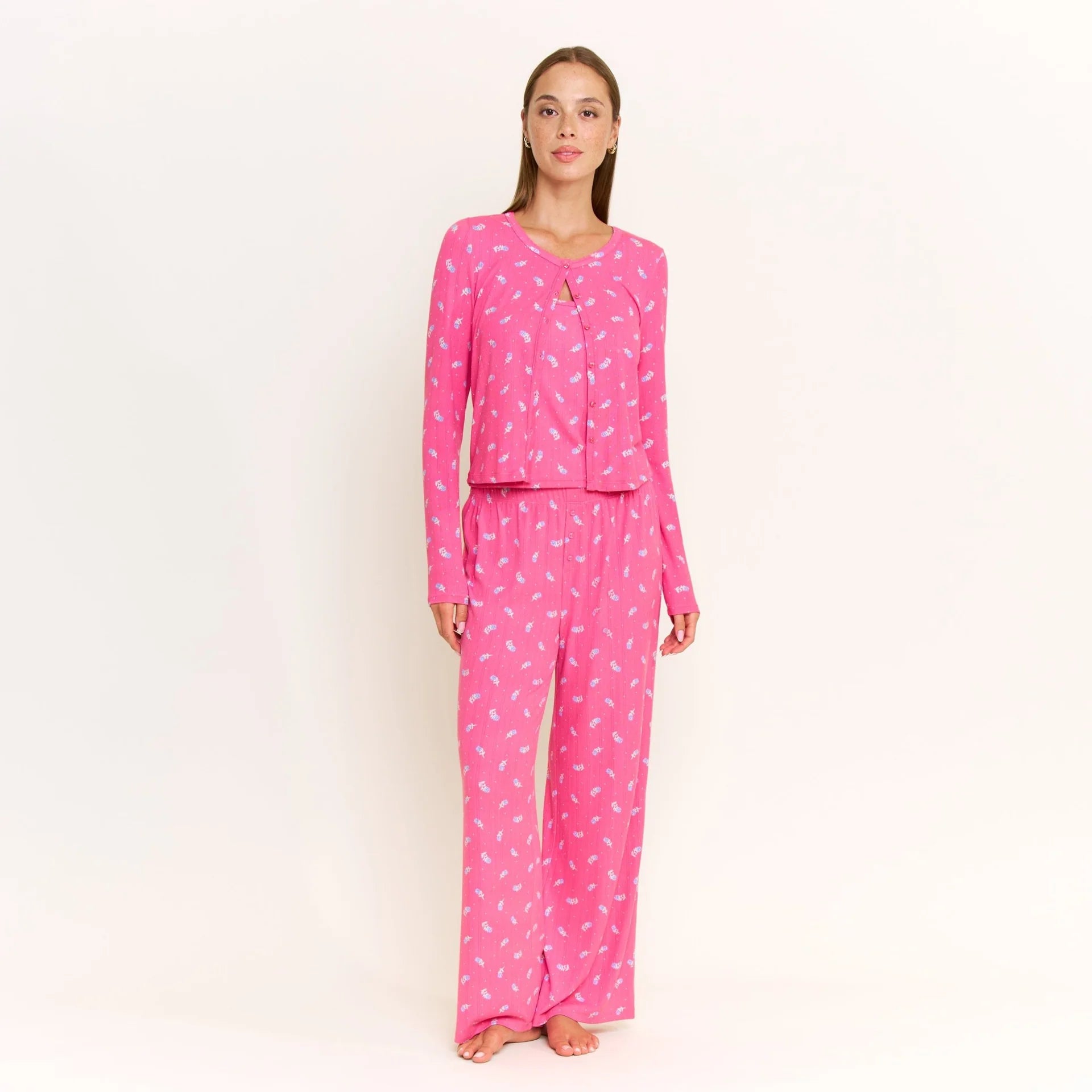 Honeydew Blissful Cardi - Wild Rose
