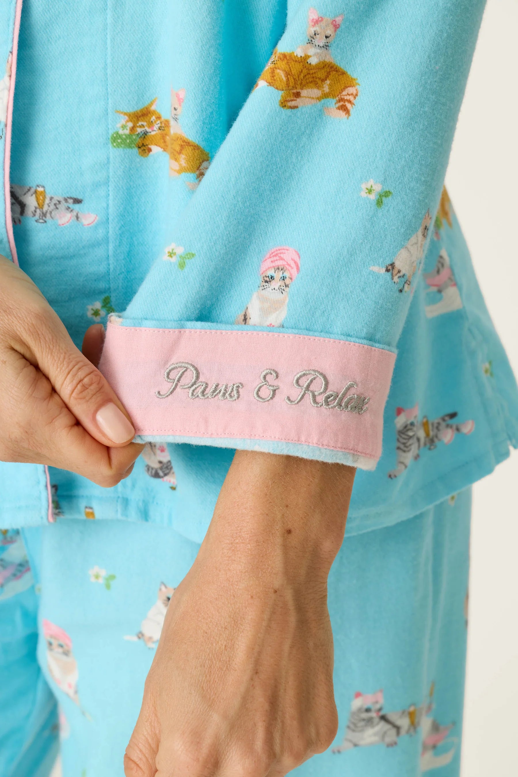 PJ Salvage Flannel PJ Set - Paws & Relax