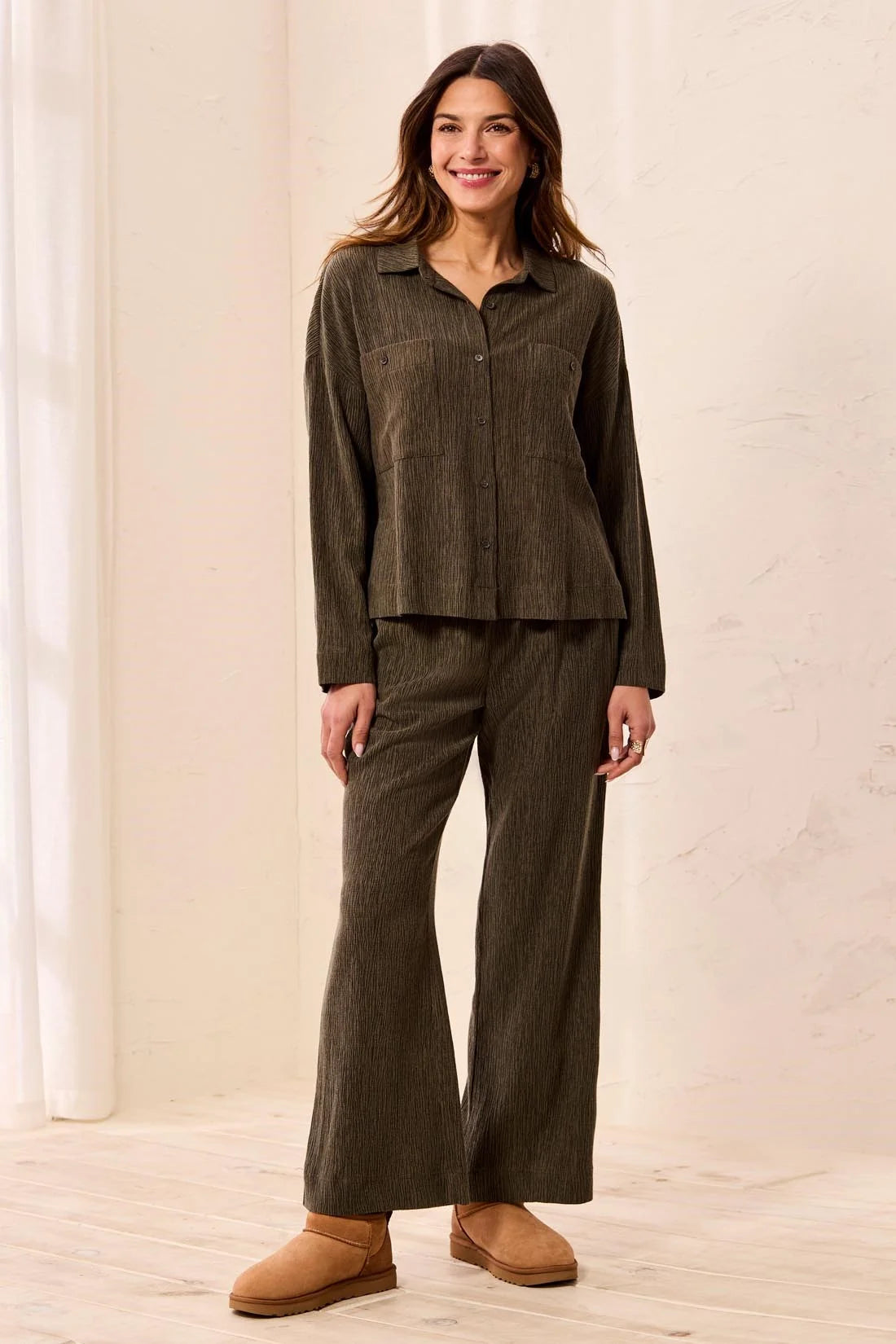 Tribal Crepe Blouse - Basil