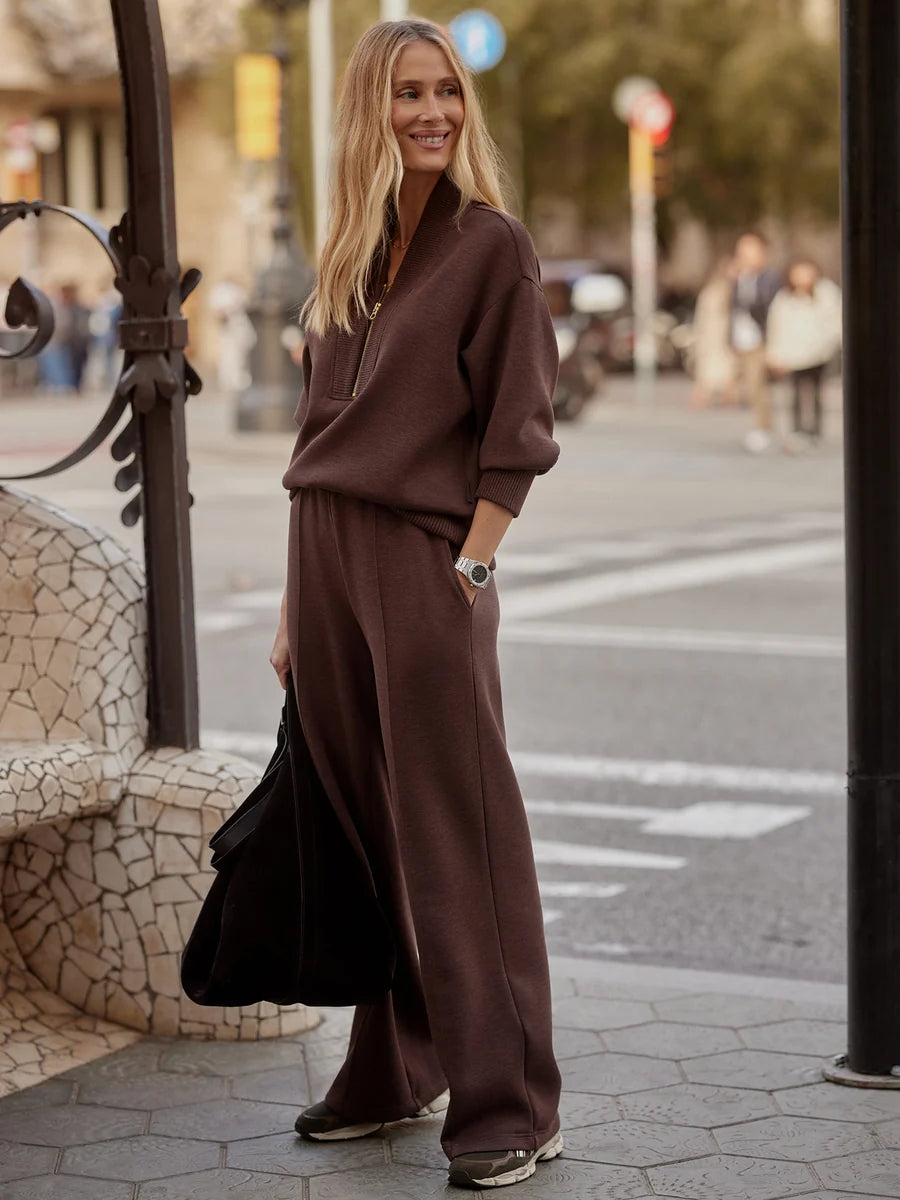 Varley Wide Leg Pant 30 - Coffee Bean Marl
