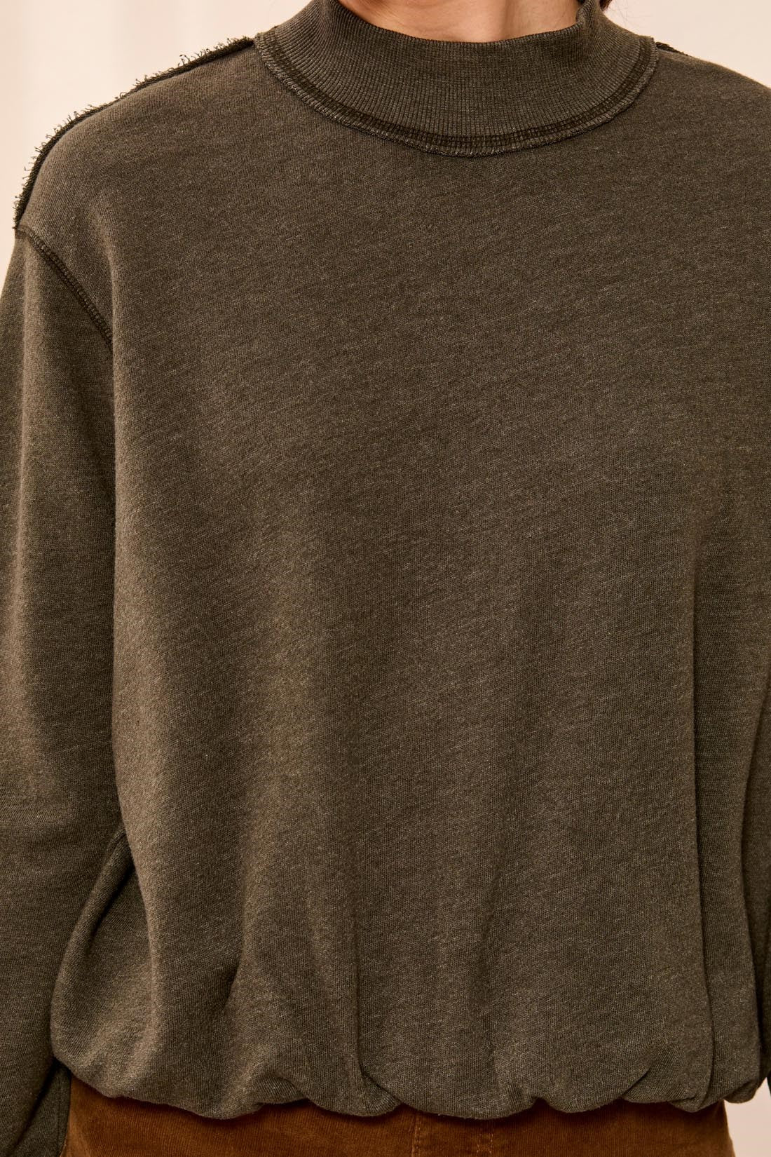 Tribal Bubble Hem Sweatshirt - Cedar Green