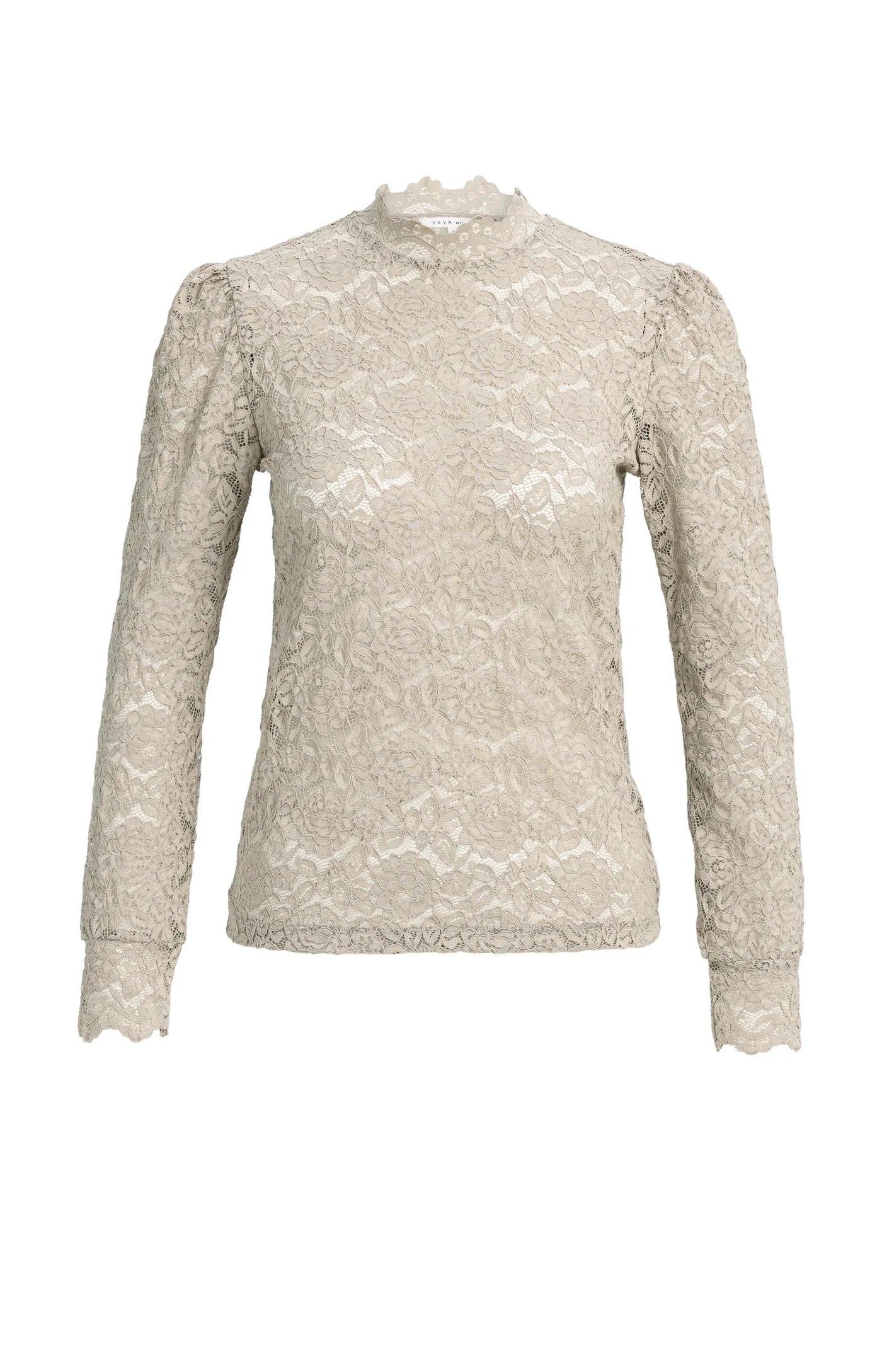 Yaya Lace Top - Cashmere Grey