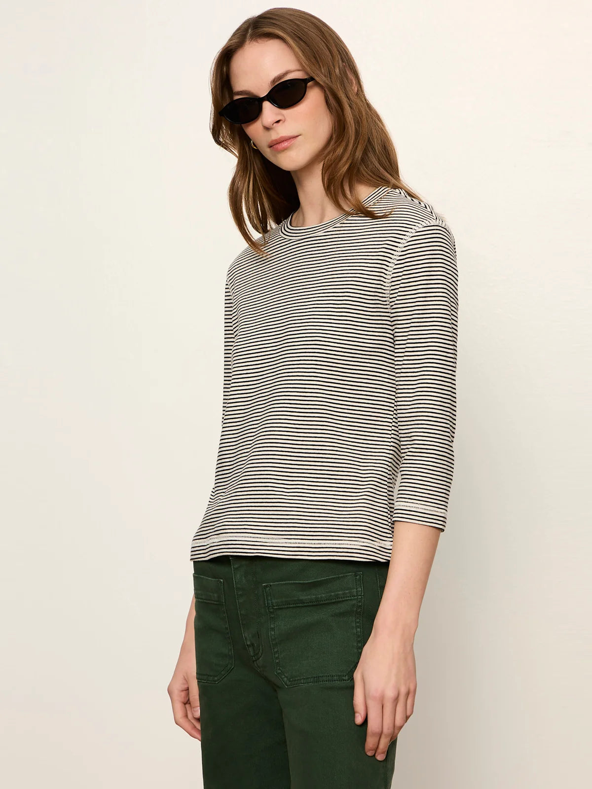 Sanctuary 3/4 Mode Tee - Chalk French Stripe