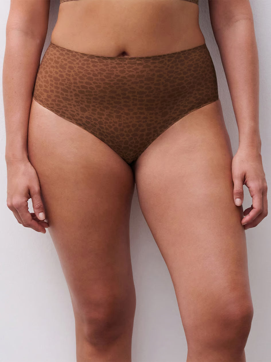 Chantelle Soft Stretch High Waisted Thong - Wild Brown