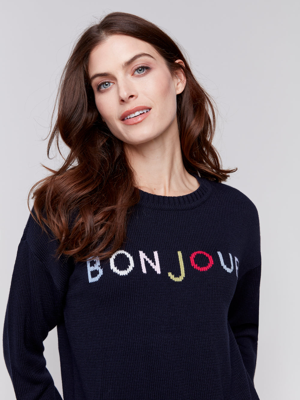 Charlie B Bonjour Sweater - Navy Clothing - Tops - Sweaters - Pullovers by Charlie B | Grace the Boutique