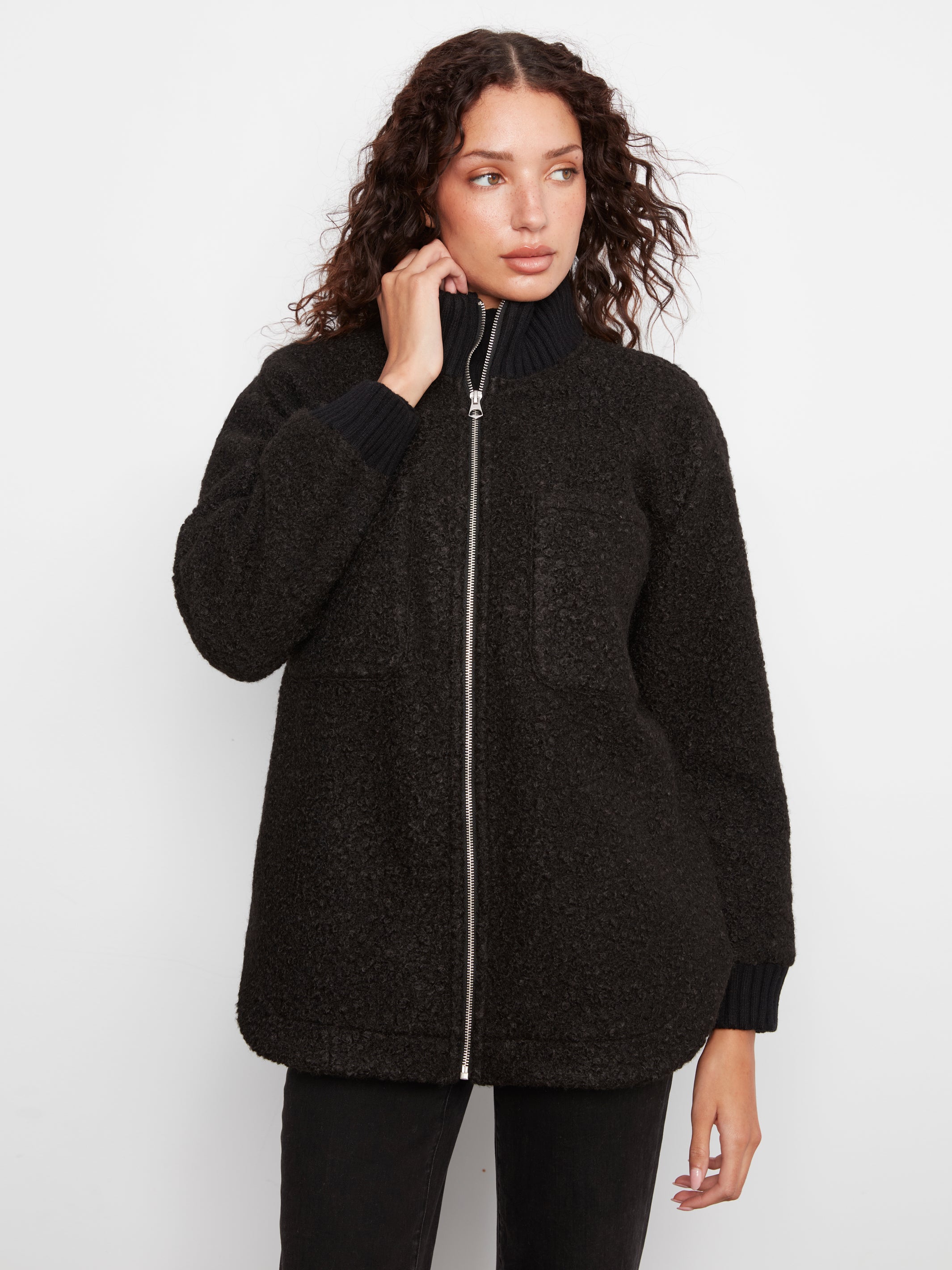 Charlie B Boucle Jacket - Black