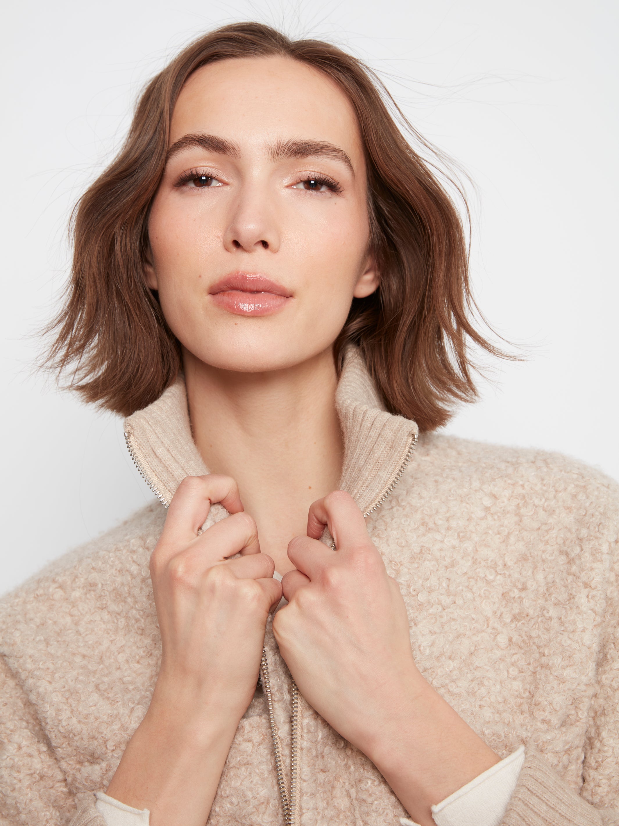 Charlie B Boucle Jacket - Heather Almond
