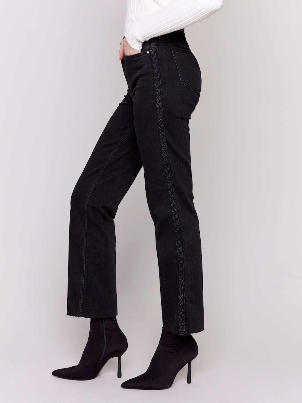 Charlie B Braided Pant - Charcoal Clothing - Bottoms - Denim - Opening by Charlie B | Grace the Boutique