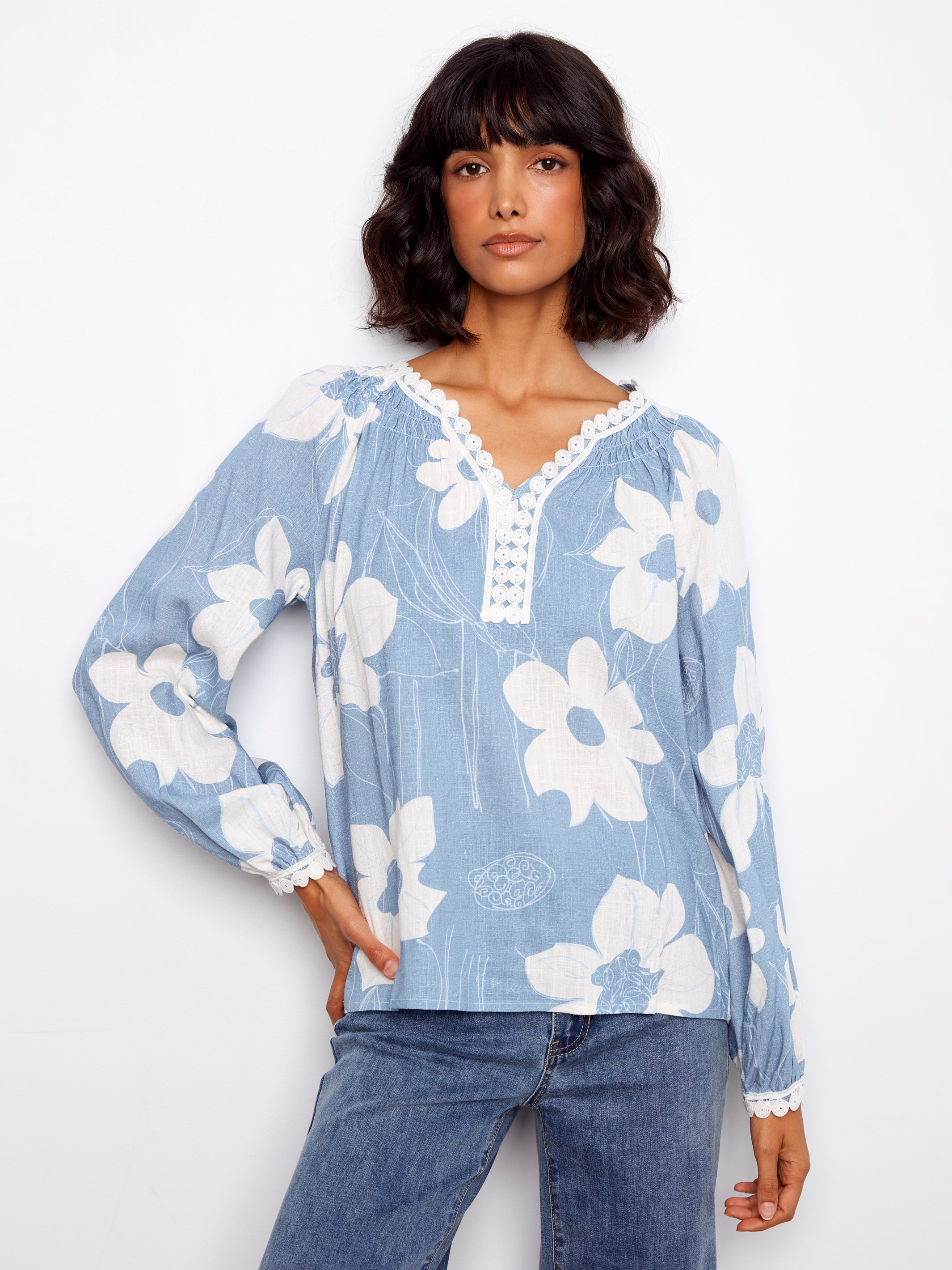 Charlie B Caitlin Blouse - Waterlily