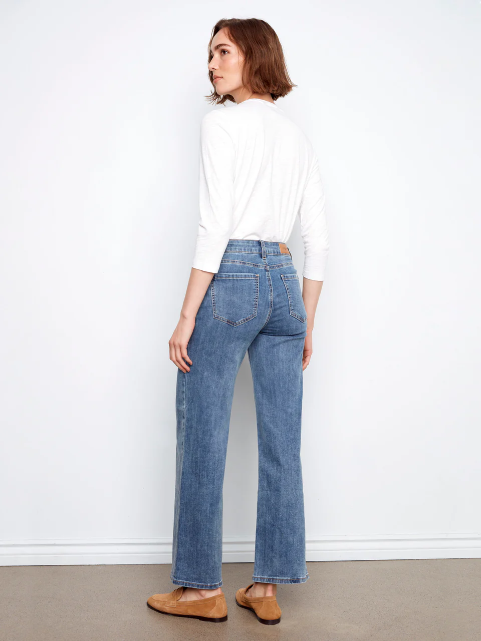 Charlie B Chloe Wide Leg Jeans - Medium Blue