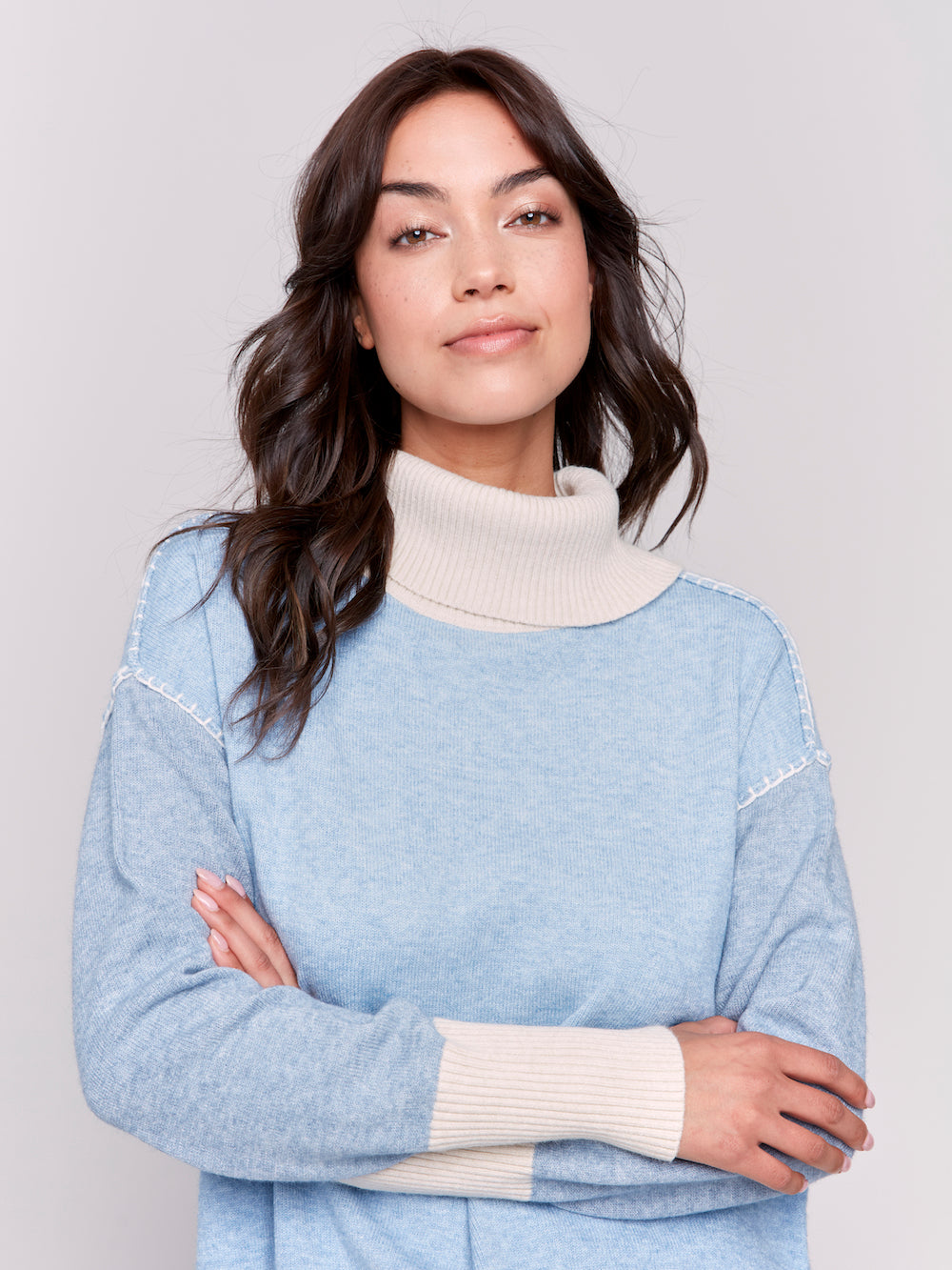 Charlie B Colourblock Sweater - Heather Frost Clothing - Tops - Sweaters - Pullovers by Charlie B | Grace the Boutique