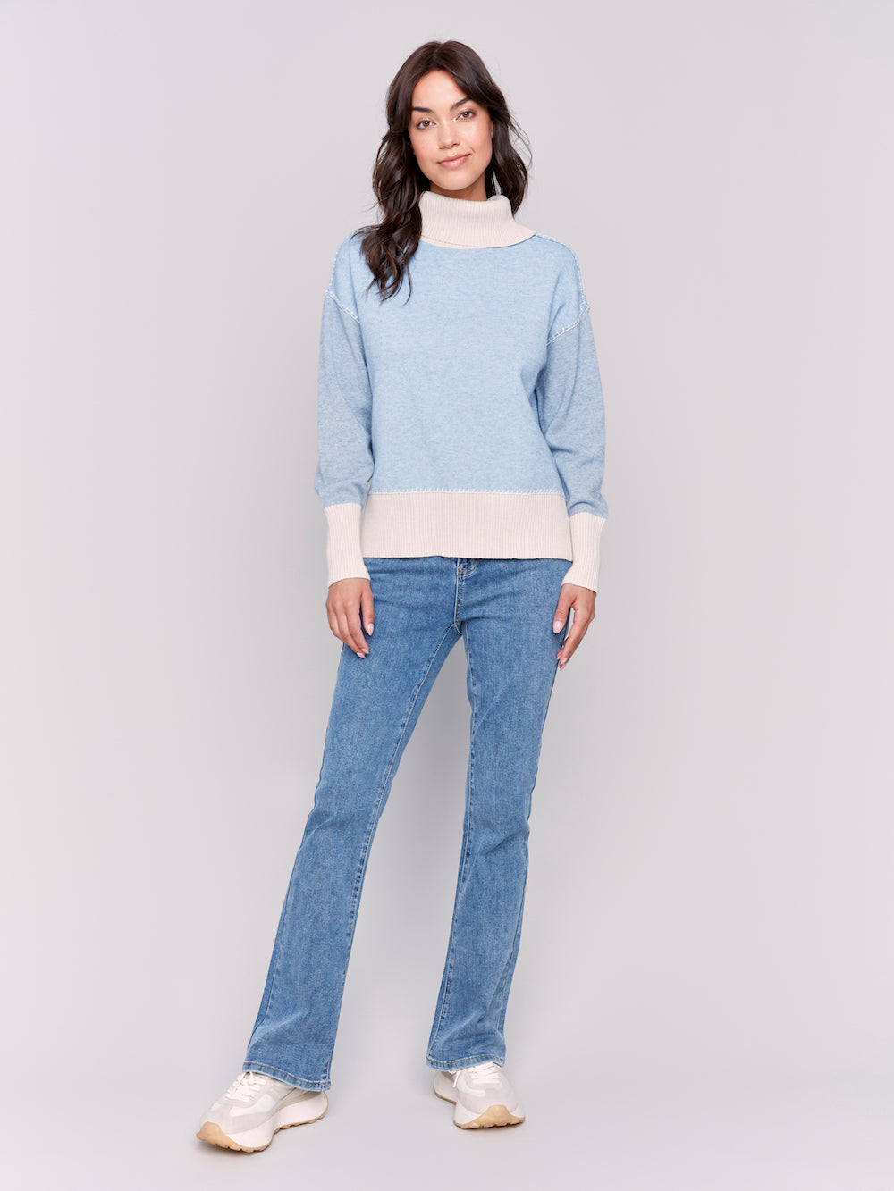 Charlie B Colourblock Sweater - Heather Frost Clothing - Tops - Sweaters - Pullovers by Charlie B | Grace the Boutique