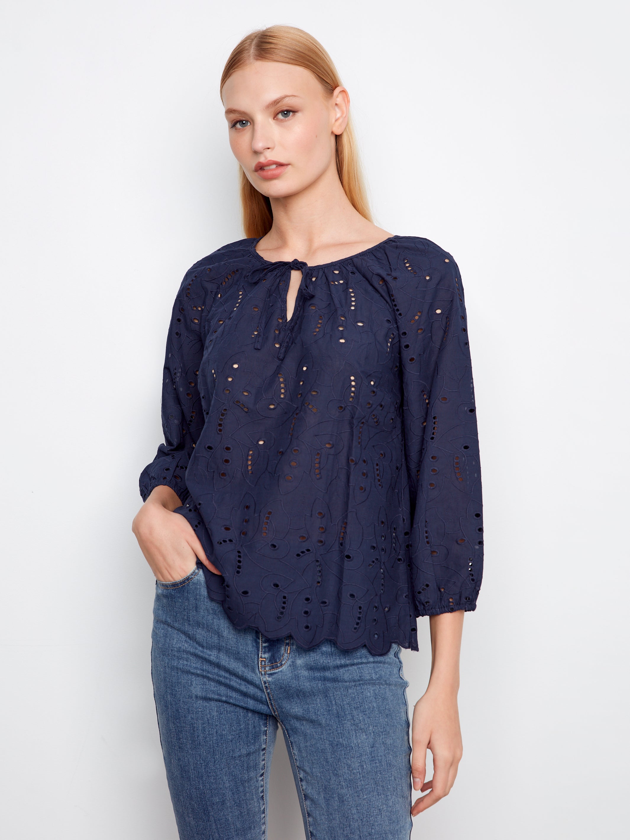 Charlie B Cora Blouse - Navy