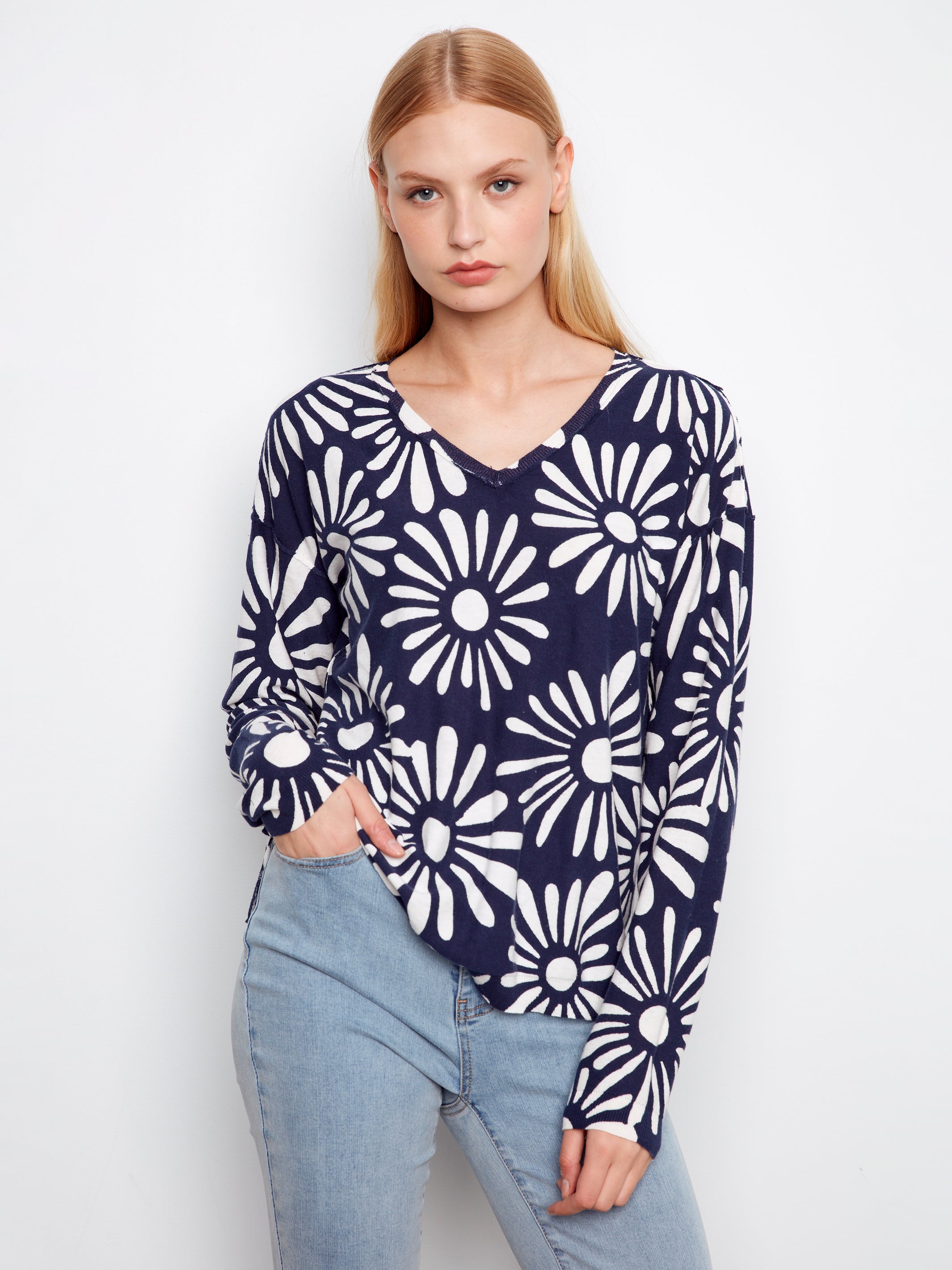 Charlie B Daisy Sweater - Nautic