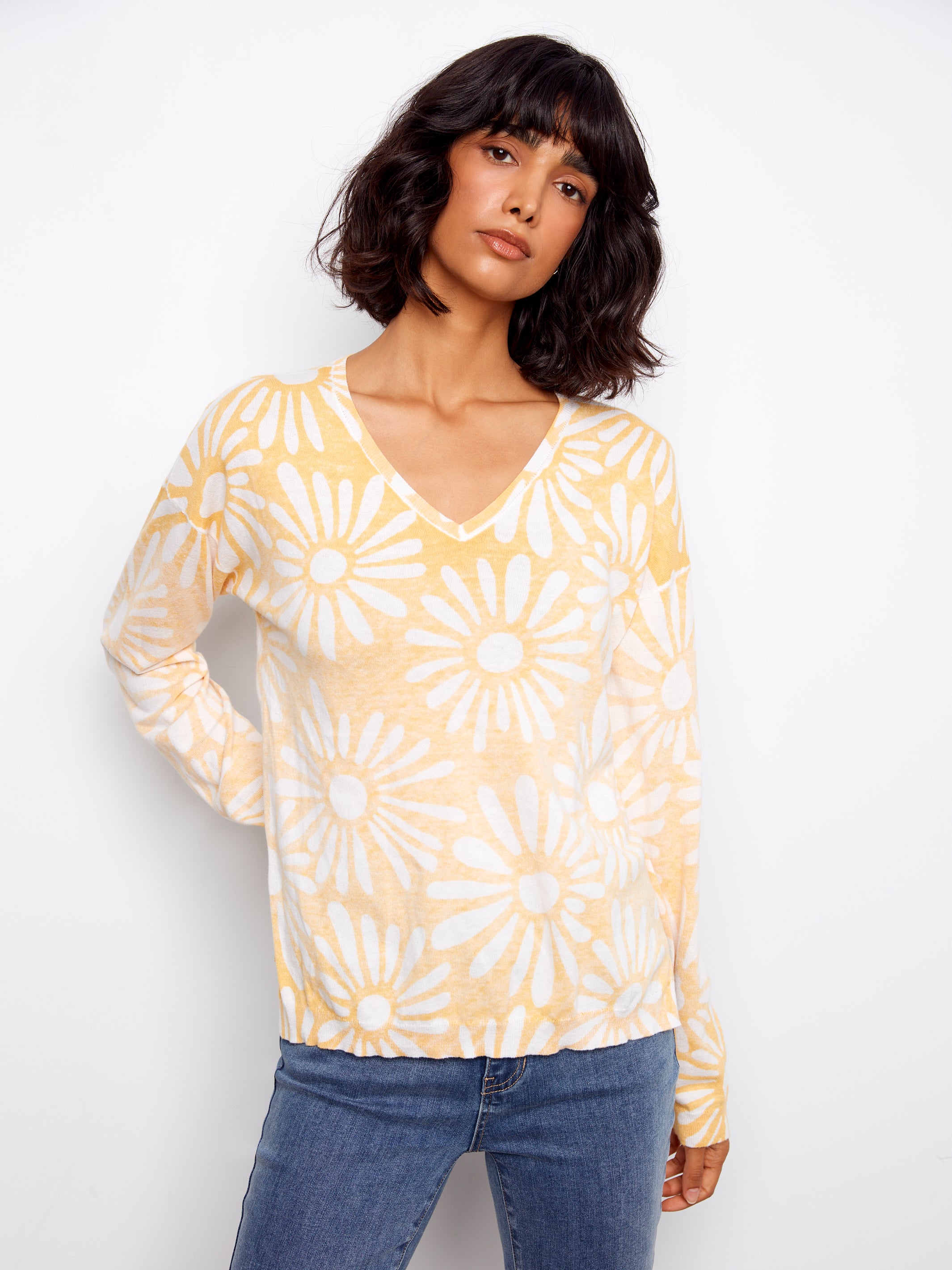 Charlie B Daisy Sweater - Sunkiss