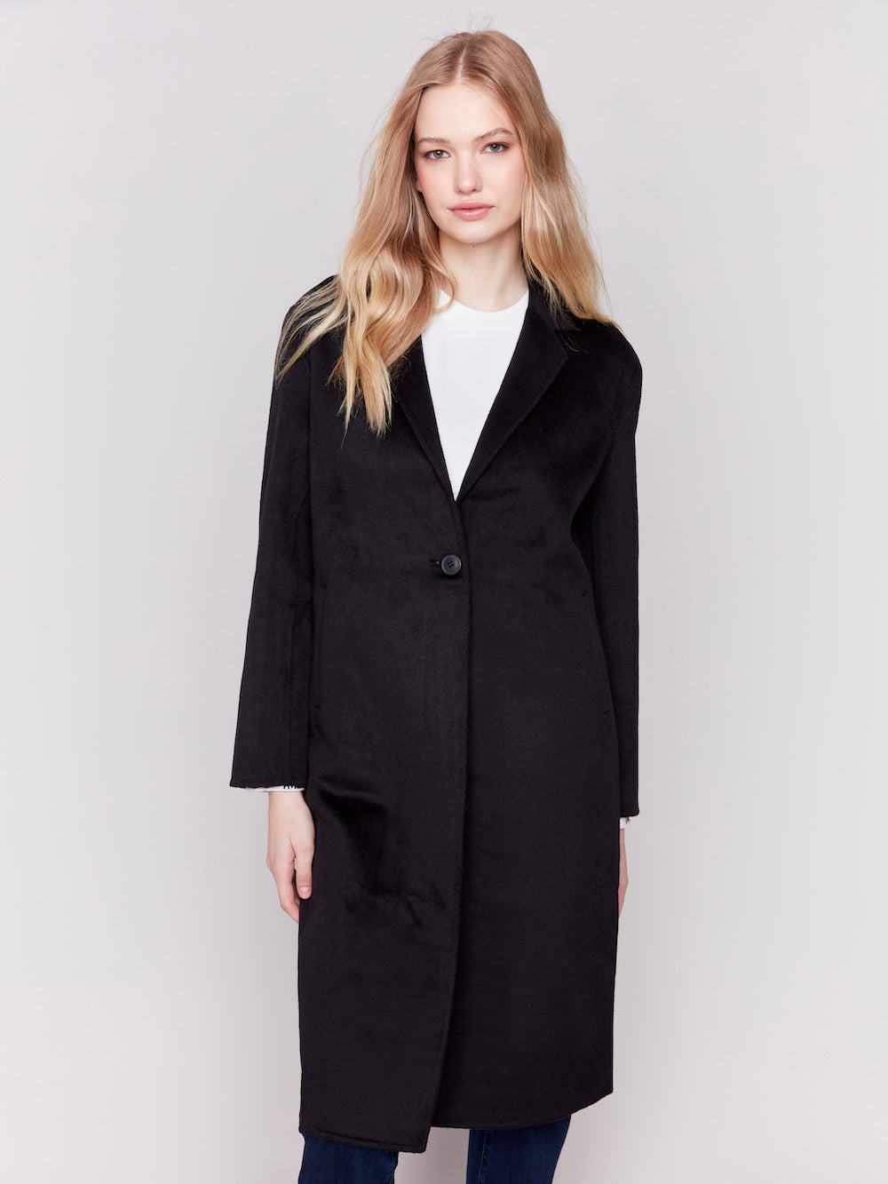 Charlie B Double Faced Wool Coat - Black Clothing - Outerwear - Coats by Charlie B | Grace the Boutique