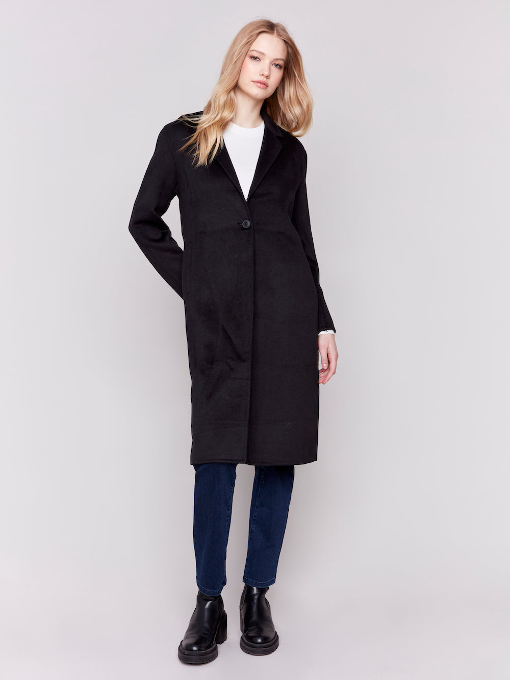 Charlie B Double Faced Wool Coat - Black Clothing - Outerwear - Coats by Charlie B | Grace the Boutique