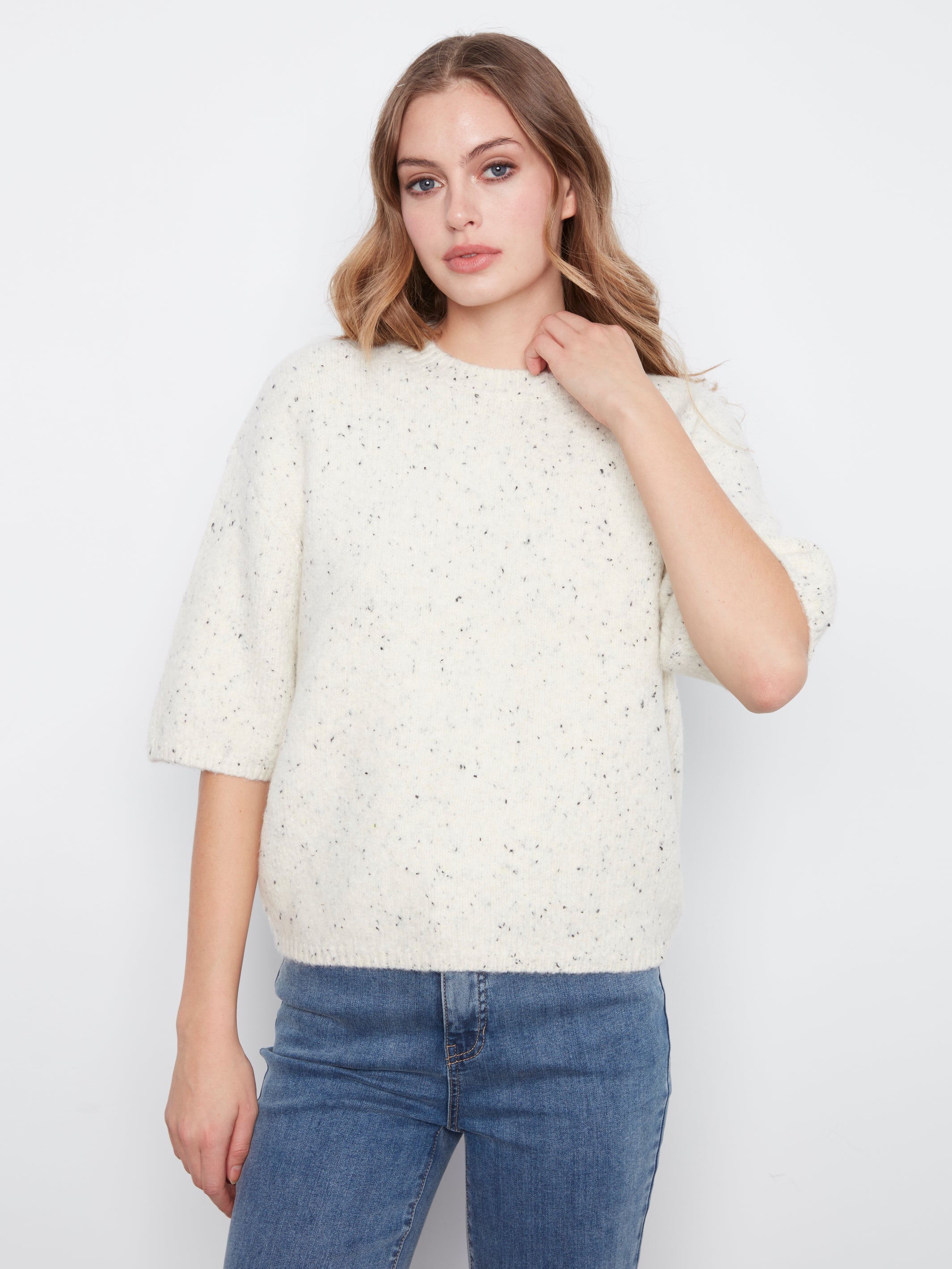 Charlie B Edie Sweater - Cookie and Cream