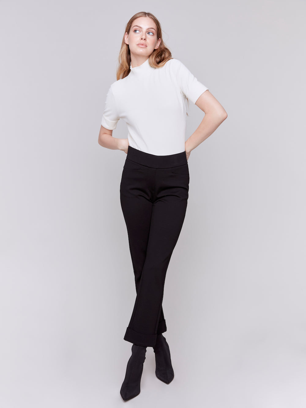 Charlie B Eleanor Cuffed Pant - Black Clothing - Bottoms - Pants - Dressy by Charlie B | Grace the Boutique