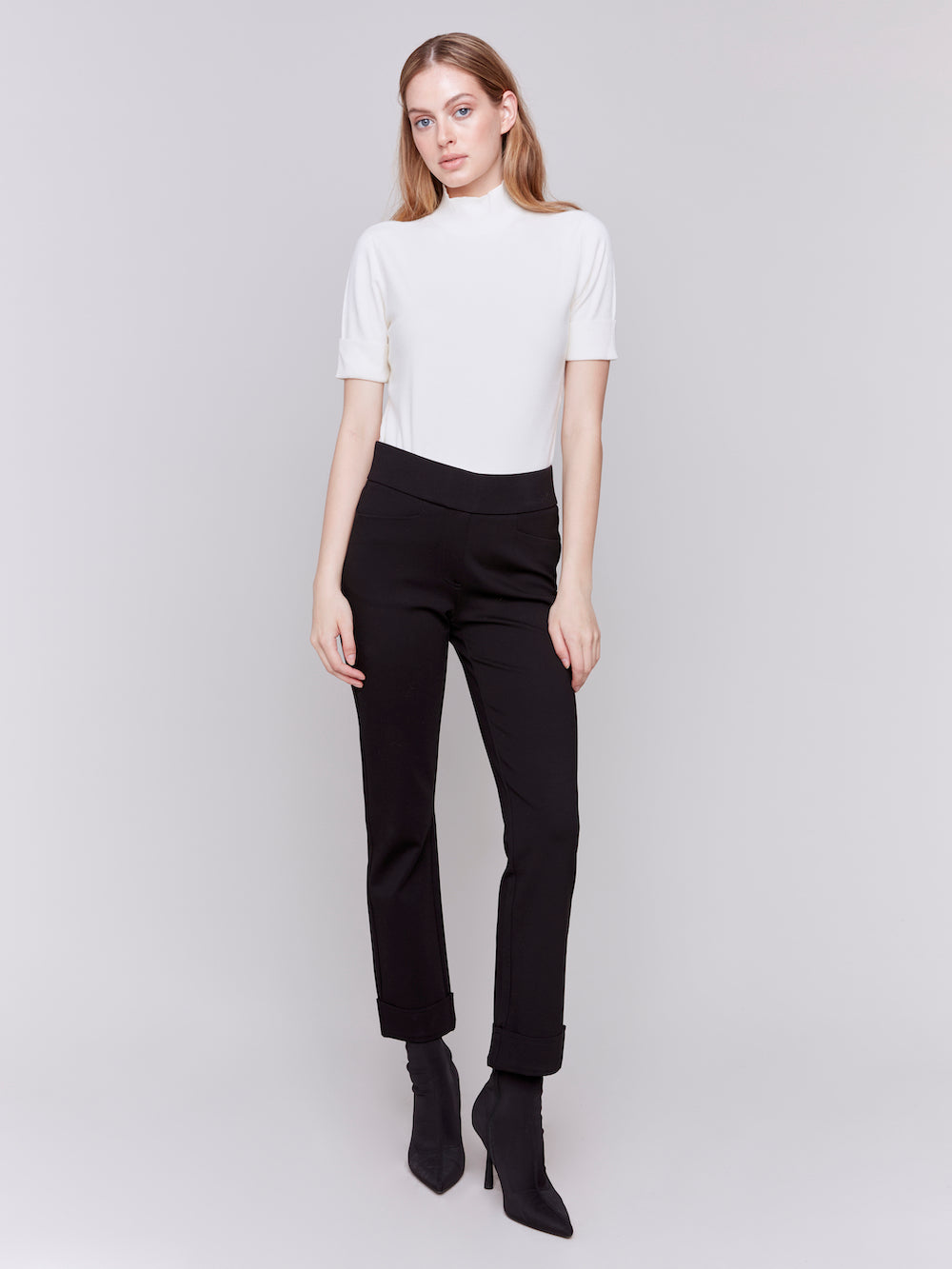 Charlie B Eleanor Cuffed Pant - Black Clothing - Bottoms - Pants - Dressy by Charlie B | Grace the Boutique