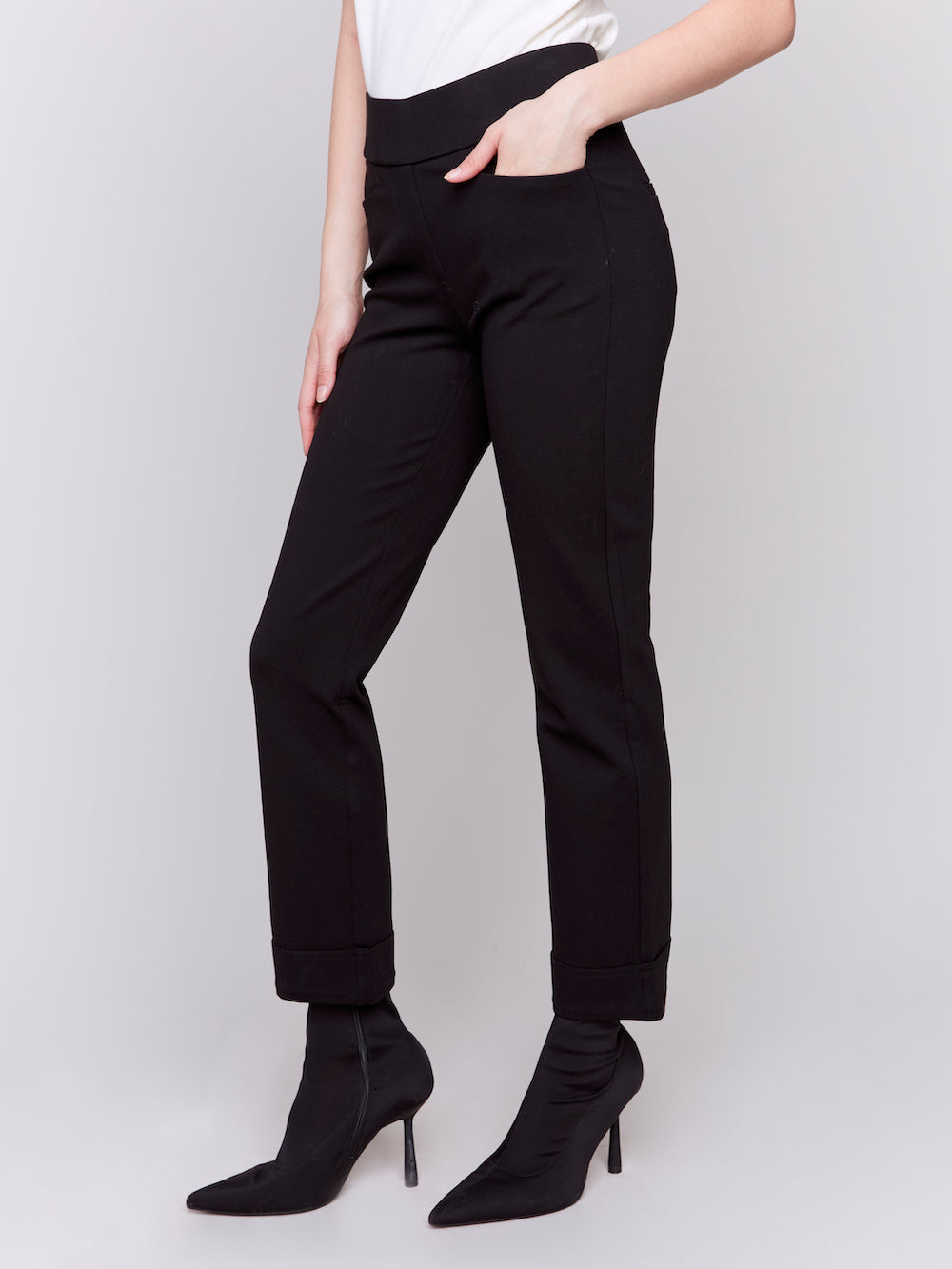 Charlie B Eleanor Cuffed Pant - Black Clothing - Bottoms - Pants - Dressy by Charlie B | Grace the Boutique