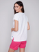 Charlie B Embroidered Tee - White Clothing - Tops - Shirts - SS Knits by Charlie B | Grace the Boutique